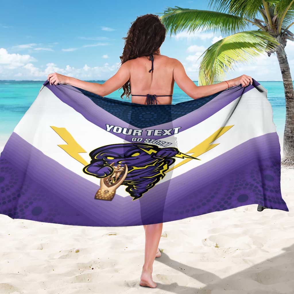 Personalised Storm Rugby 2024 Sarong Mascot With Trophy Go Champions Aboriginal Art