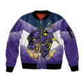Personalised Storm Rugby 2024 Sleeve Zip Bomber Jacket Mascot With Trophy Go Champions Aboriginal Art