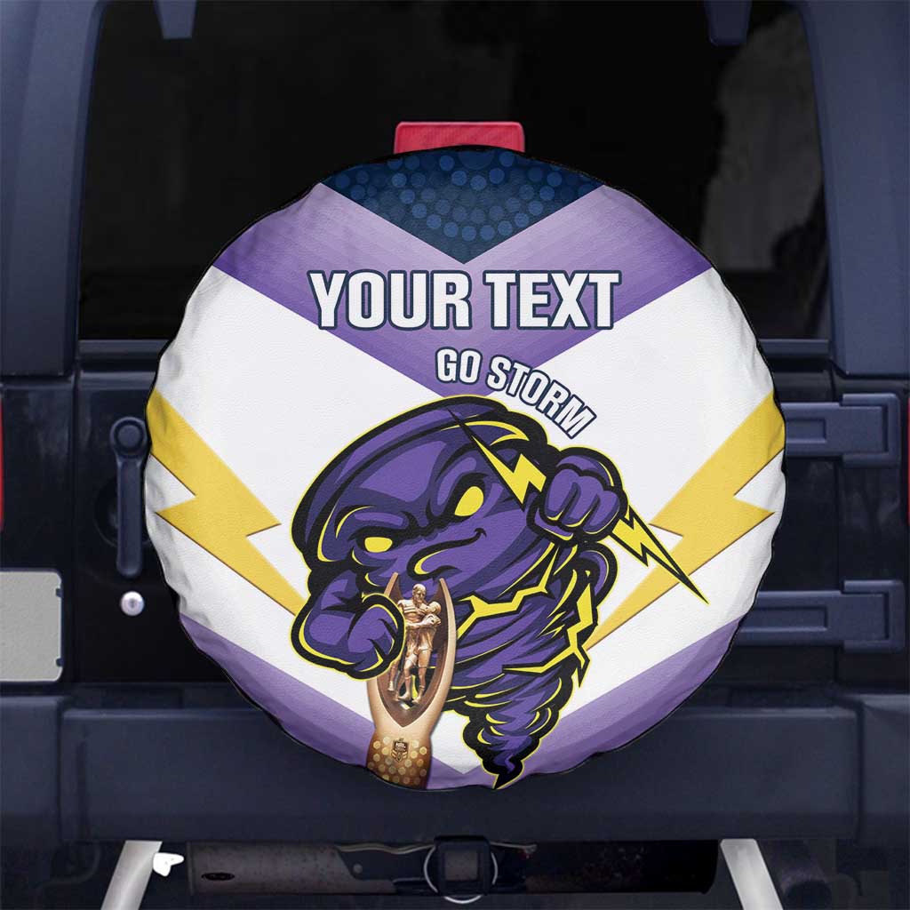 Personalised Storm Rugby 2024 Spare Tire Cover Mascot With Trophy Go Champions Aboriginal Art