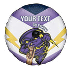 Personalised Storm Rugby 2024 Spare Tire Cover Mascot With Trophy Go Champions Aboriginal Art