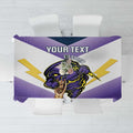 Personalised Storm Rugby 2024 Tablecloth Mascot With Trophy Go Champions Aboriginal Art
