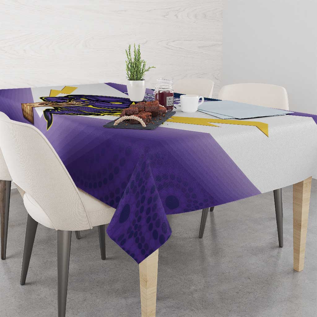 Personalised Storm Rugby 2024 Tablecloth Mascot With Trophy Go Champions Aboriginal Art