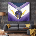 Personalised Storm Rugby 2024 Tapestry Mascot With Trophy Go Champions Aboriginal Art