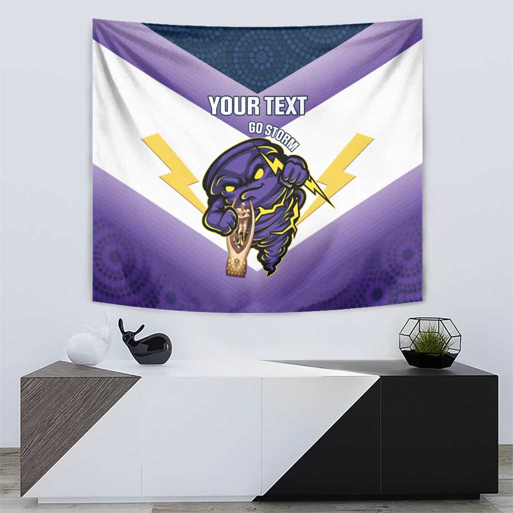 Personalised Storm Rugby 2024 Tapestry Mascot With Trophy Go Champions Aboriginal Art