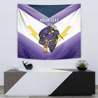 Personalised Storm Rugby 2024 Tapestry Mascot With Trophy Go Champions Aboriginal Art