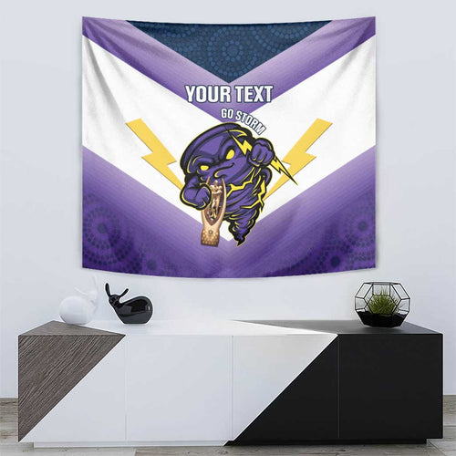 Personalised Storm Rugby 2024 Tapestry Mascot With Trophy Go Champions Aboriginal Art