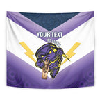 Personalised Storm Rugby 2024 Tapestry Mascot With Trophy Go Champions Aboriginal Art