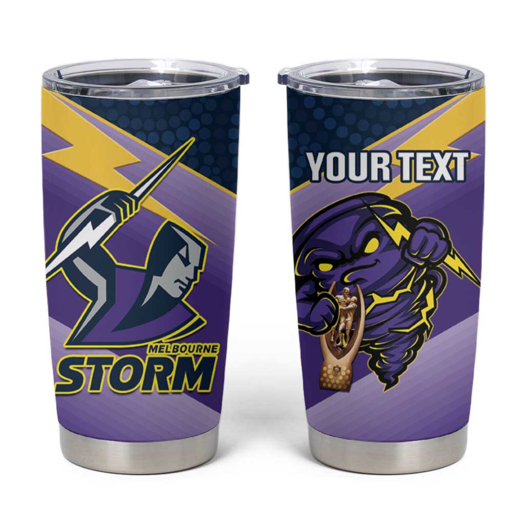 Personalised Storm Rugby 2024 Tumbler Cup Mascot With Trophy Go Champions Aboriginal Art
