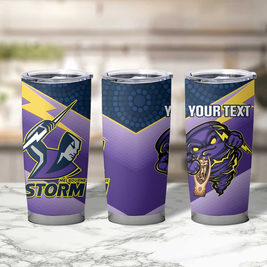 Personalised Storm Rugby 2024 Tumbler Cup Mascot With Trophy Go Champions Aboriginal Art