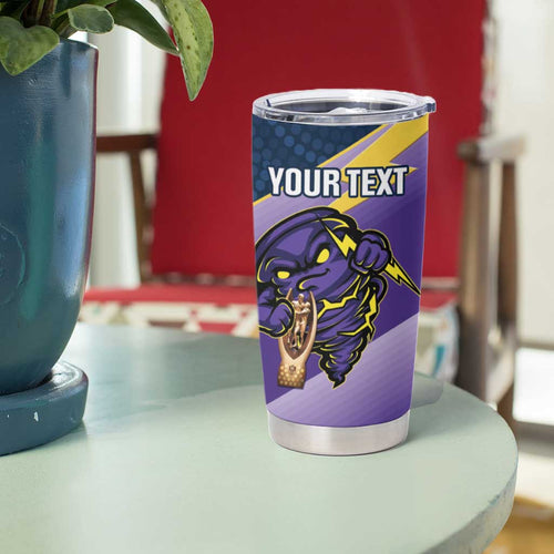 Personalised Storm Rugby 2024 Tumbler Cup Mascot With Trophy Go Champions Aboriginal Art