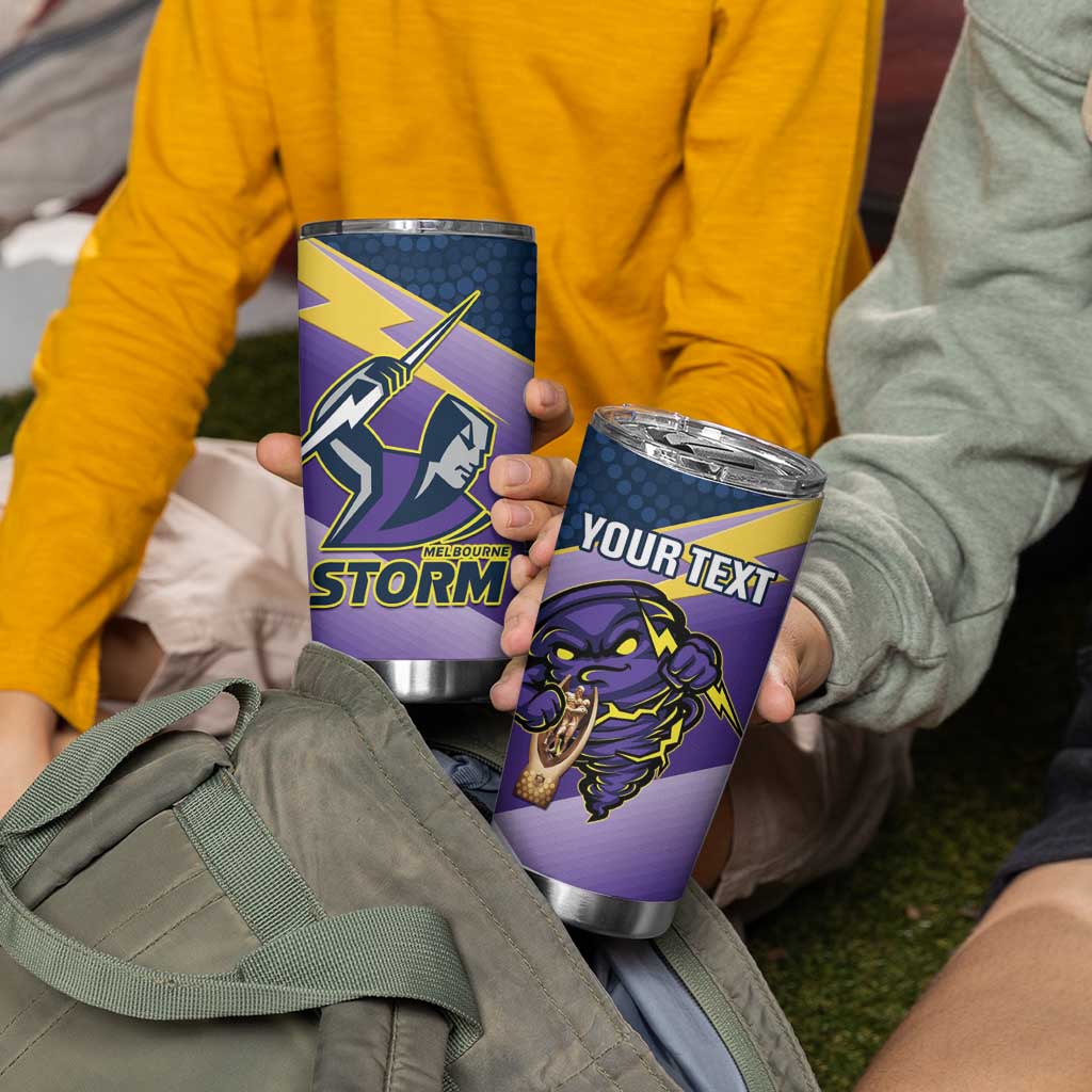 Personalised Storm Rugby 2024 Tumbler Cup Mascot With Trophy Go Champions Aboriginal Art