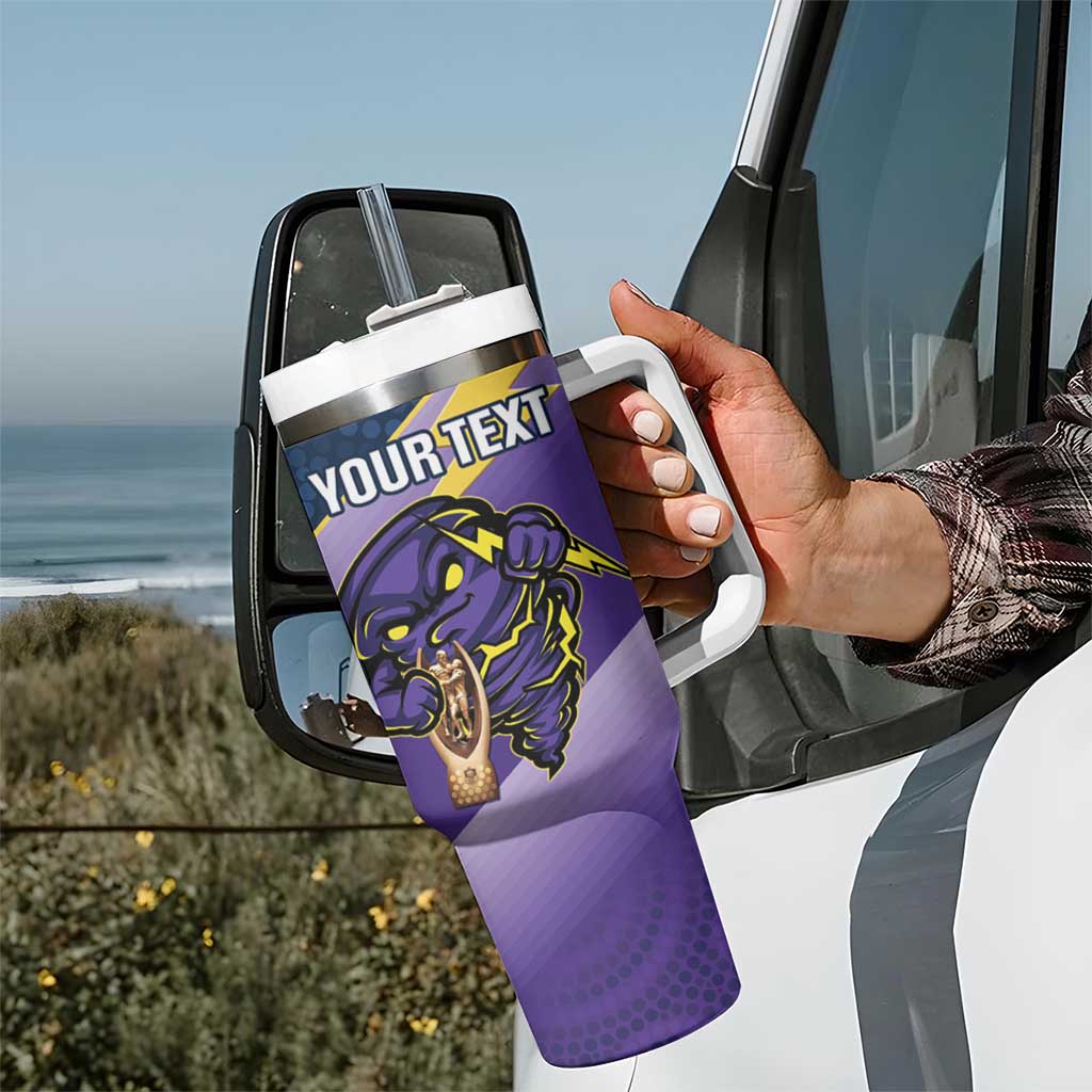 Personalised Storm Rugby 2024 Tumbler With Handle Mascot With Trophy Go Champions Aboriginal Art