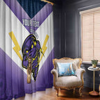 Personalised Storm Rugby 2024 Window Curtain Mascot With Trophy Go Champions Aboriginal Art