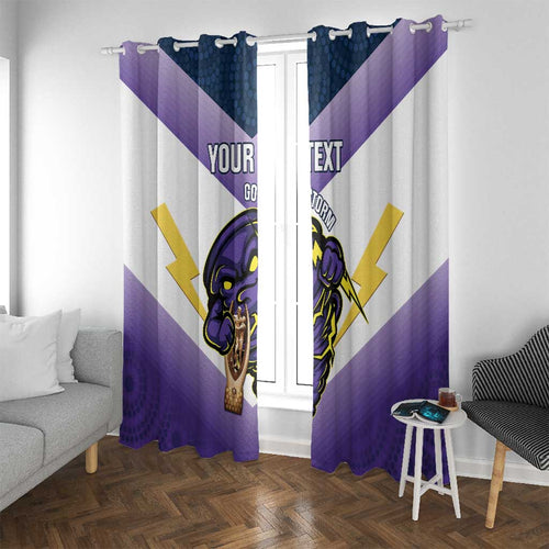 Personalised Storm Rugby 2024 Window Curtain Mascot With Trophy Go Champions Aboriginal Art