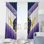 Personalised Storm Rugby 2024 Window Curtain Mascot With Trophy Go Champions Aboriginal Art