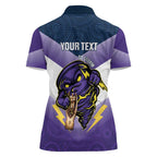 Personalised Storm Rugby 2024 Women Polo Shirt Mascot With Trophy Go Champions Aboriginal Art