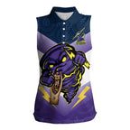 Personalised Storm Rugby 2024 Women Sleeveless Polo Shirt Mascot With Trophy Go Champions Aboriginal Art