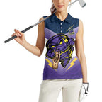 Personalised Storm Rugby 2024 Women Sleeveless Polo Shirt Mascot With Trophy Go Champions Aboriginal Art