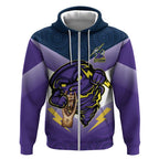 Personalised Storm Rugby 2024 Zip Hoodie Mascot With Trophy Go Champions Aboriginal Art