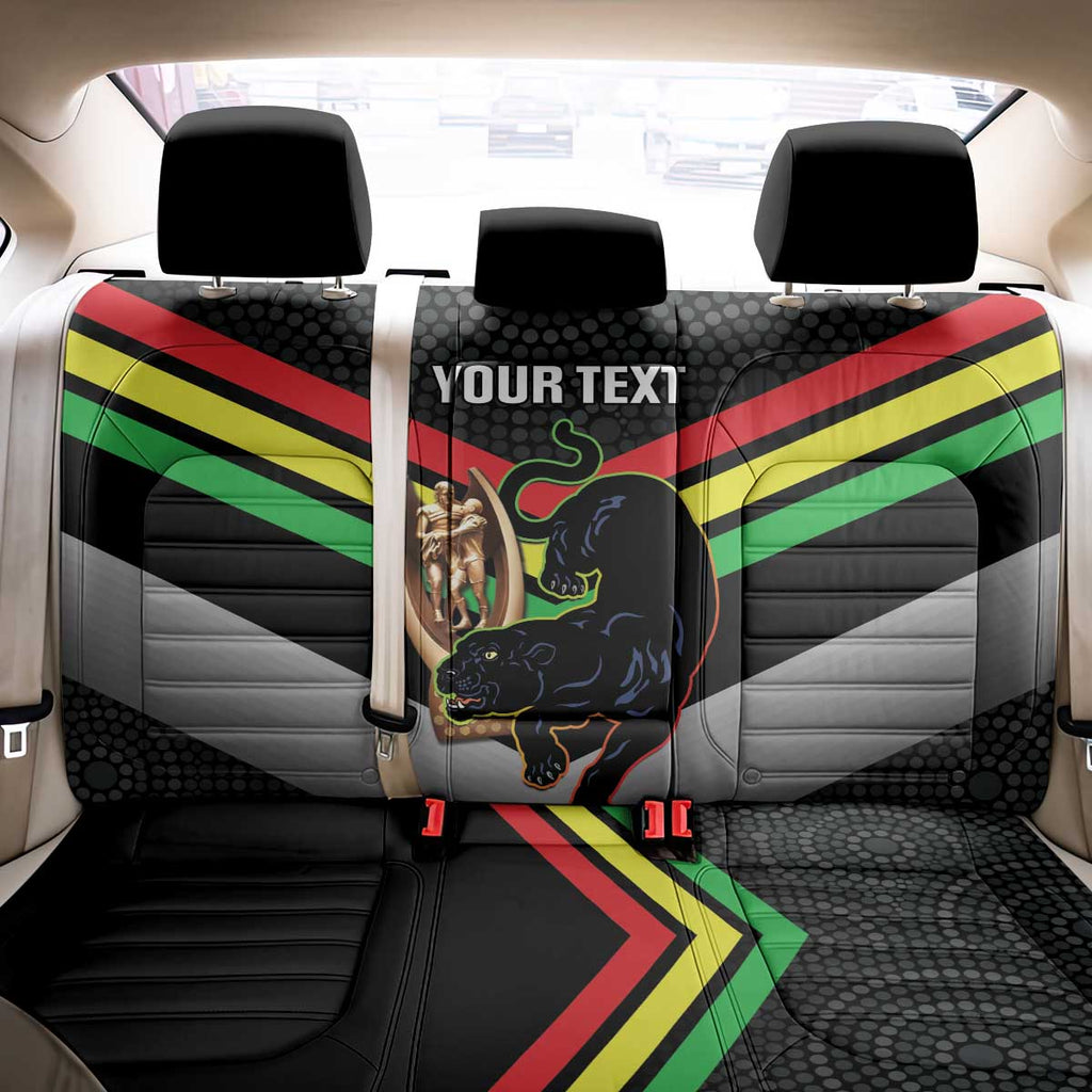 Personalised Panthers Rugby 2024 Back Car Seat Cover Mascot With Trophy Go Champions Aboriginal Art