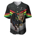 Personalised Panthers Rugby 2024 Baseball Jersey Mascot With Trophy Go Champions Aboriginal Art