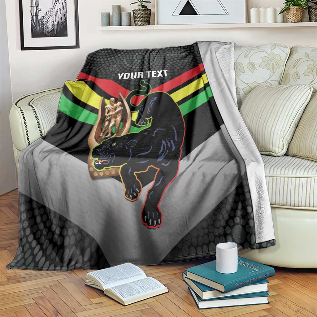 Personalised Panthers Rugby 2024 Blanket Mascot With Trophy Go Champions Aboriginal Art