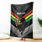 Personalised Panthers Rugby 2024 Blanket Mascot With Trophy Go Champions Aboriginal Art