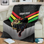 Personalised Panthers Rugby 2024 Blanket Mascot With Trophy Go Champions Aboriginal Art