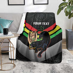 Personalised Panthers Rugby 2024 Blanket Mascot With Trophy Go Champions Aboriginal Art