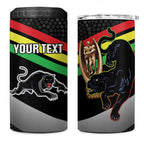 Personalised Panthers Rugby 2024 4 in 1 Can Cooler Tumbler Mascot With Trophy Go Champions Aboriginal Art