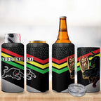 Personalised Panthers Rugby 2024 4 in 1 Can Cooler Tumbler Mascot With Trophy Go Champions Aboriginal Art