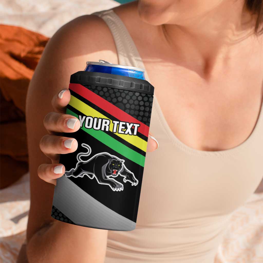 Personalised Panthers Rugby 2024 4 in 1 Can Cooler Tumbler Mascot With Trophy Go Champions Aboriginal Art