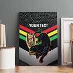 Personalised Panthers Rugby 2024 Canvas Wall Art Mascot With Trophy Go Champions Aboriginal Art