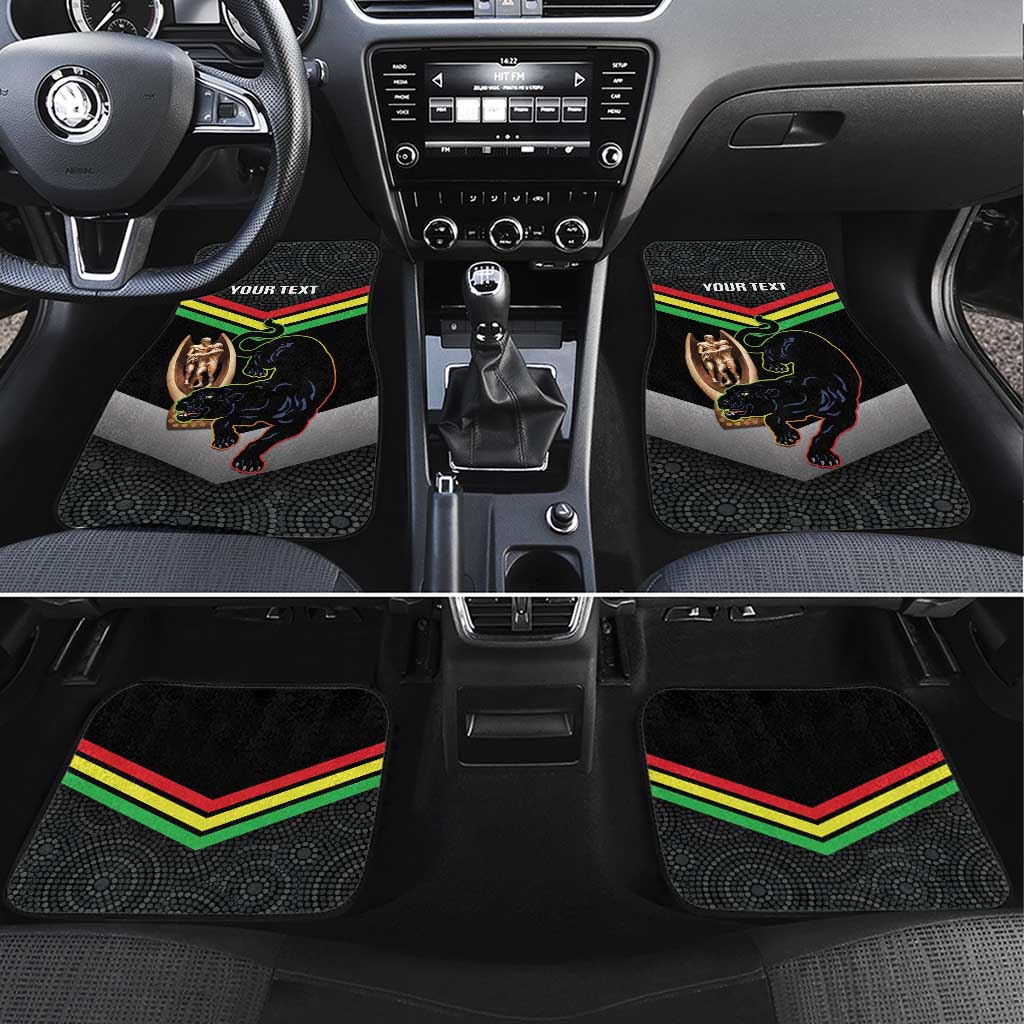 Personalised Panthers Rugby 2024 Car Mats Mascot With Trophy Go Champions Aboriginal Art