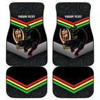 Personalised Panthers Rugby 2024 Car Mats Mascot With Trophy Go Champions Aboriginal Art