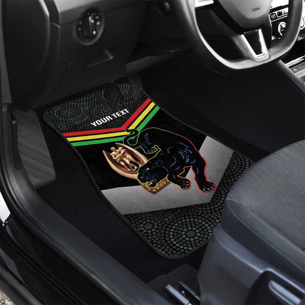 Personalised Panthers Rugby 2024 Car Mats Mascot With Trophy Go Champions Aboriginal Art