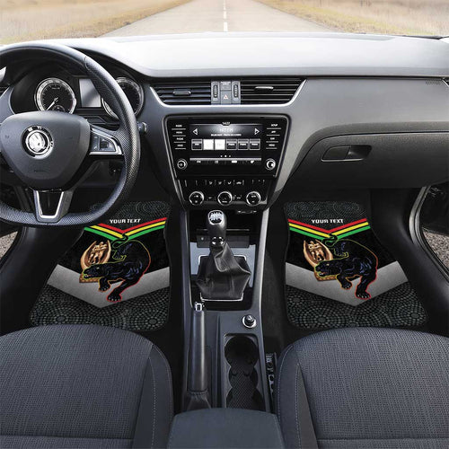 Personalised Panthers Rugby 2024 Car Mats Mascot With Trophy Go Champions Aboriginal Art