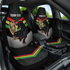 Personalised Panthers Rugby 2024 Car Seat Cover Mascot With Trophy Go Champions Aboriginal Art