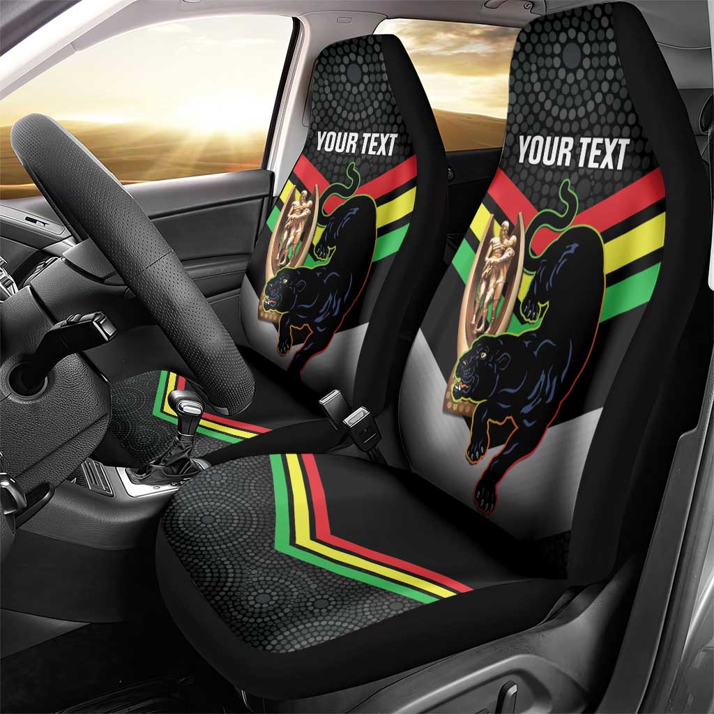 Personalised Panthers Rugby 2024 Car Seat Cover Mascot With Trophy Go Champions Aboriginal Art
