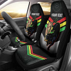 Personalised Panthers Rugby 2024 Car Seat Cover Mascot With Trophy Go Champions Aboriginal Art