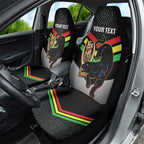 Personalised Panthers Rugby 2024 Car Seat Cover Mascot With Trophy Go Champions Aboriginal Art
