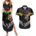 Personalised Panthers Rugby 2024 Couples Matching Summer Maxi Dress and Hawaiian Shirt Mascot With Trophy Go Champions Aboriginal Art