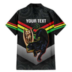 Personalised Panthers Rugby 2024 Family Matching Mermaid Dress and Hawaiian Shirt Mascot With Trophy Go Champions Aboriginal Art