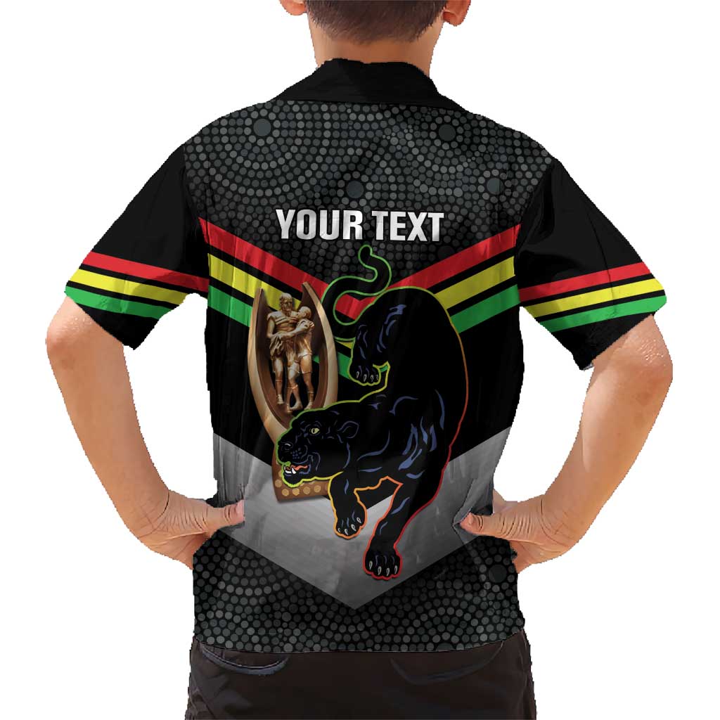 Personalised Panthers Rugby 2024 Hawaiian Shirt Mascot With Trophy Go Champions Aboriginal Art