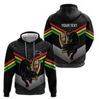 Personalised Panthers Rugby 2024 Hoodie Mascot With Trophy Go Champions Aboriginal Art