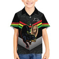 Personalised Panthers Rugby 2024 Kid Hawaiian Shirt Mascot With Trophy Go Champions Aboriginal Art