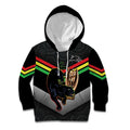 Personalised Panthers Rugby 2024 Kid Hoodie Mascot With Trophy Go Champions Aboriginal Art