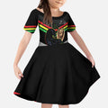 Personalised Panthers Rugby 2024 Kid Short Sleeve Dress Mascot With Trophy Go Champions Aboriginal Art