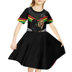 Personalised Panthers Rugby 2024 Kid Short Sleeve Dress Mascot With Trophy Go Champions Aboriginal Art