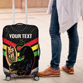 Personalised Panthers Rugby 2024 Luggage Cover Mascot With Trophy Go Champions Aboriginal Art